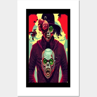 Zombie Punk Green Halloween Walking Dead Posters and Art